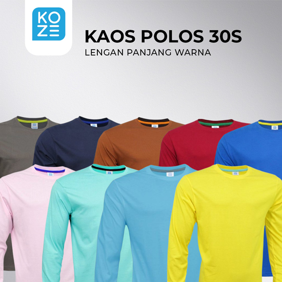 Kaos Warna Koze Panjang (XS-XL)