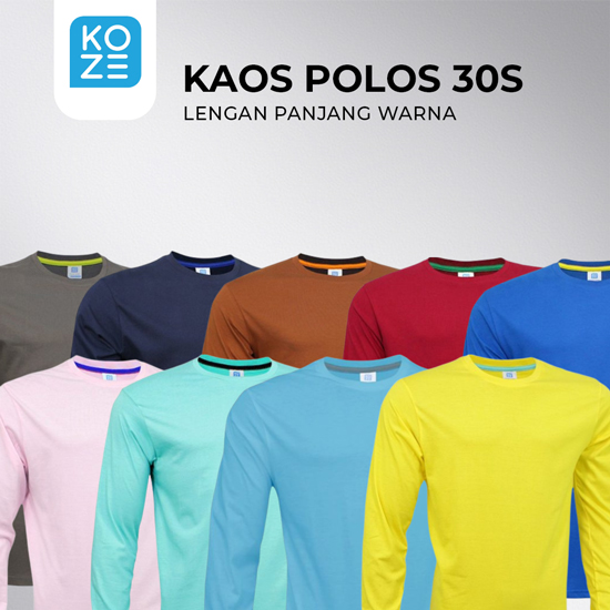 Kaos Polos Warna Koze Panjang (XS-XL)