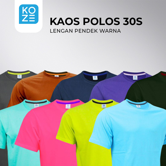 Kaos Polos Warna Pendek Koze 30s (XS-XL)