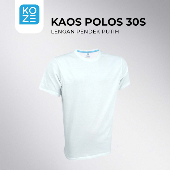 Kaos Polos Putih Pendek Koze 30s (XS-XL)
