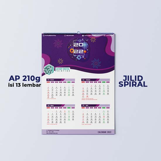 Kalender Dinding -31x47cm (AP 210g) - 13 lembar spiral