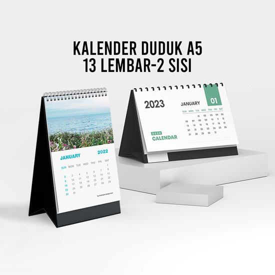 Kalender Meja/Duduk 2 Sisi - 13 Lembar (A5)