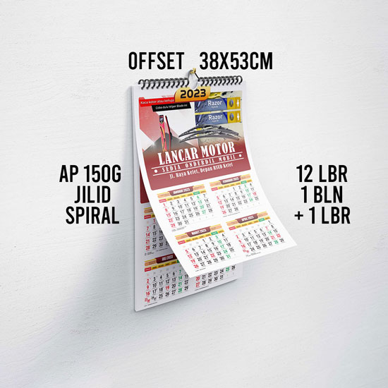 Kalender dinding (38X53cm) Ap 150 offset Spiral- (12 lembar 1 bul ...
