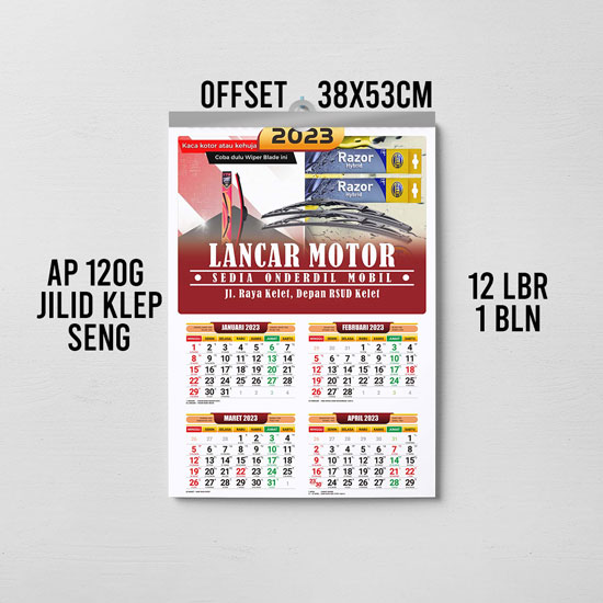 Kalender dinding (38X53cm) Ap 120 offset klep seng- (12 lembar 1  ...