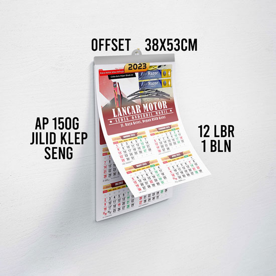 Kalender dinding (38X53cm) Ap 150 offset klep seng- (12 lembar 1  ...