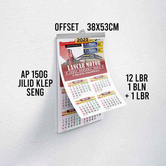 Kalender dinding (38X53cm) Ap 150 offset klep seng- (12 lembar 1  ...