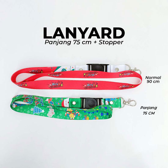 Tali Lanyard 2cm, panjang 75cm+stopper 