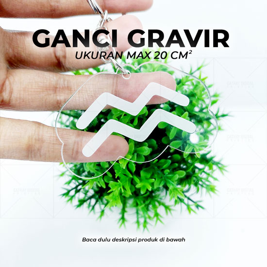 Gantungan Kunci Akrilik Gravir (max. 20cm2)