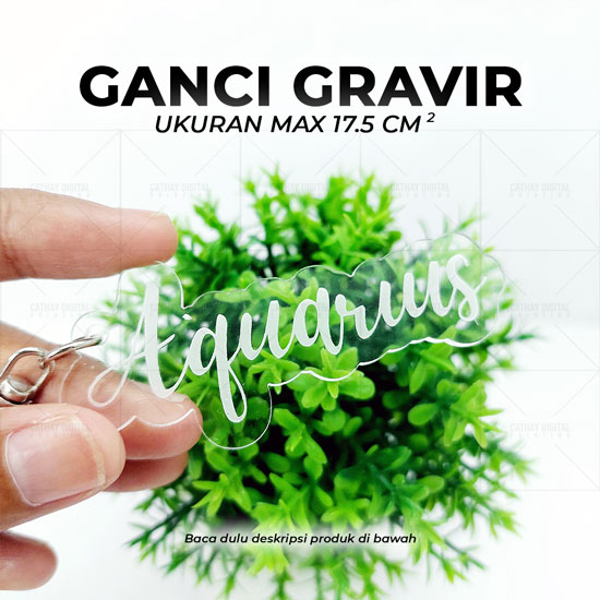 Gantungan Kunci Akrilik Gravir (max.17.5cm2)