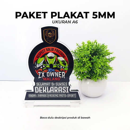 Paket Plakat Acrylic 5mm uk A6 + Kaki Bening 
