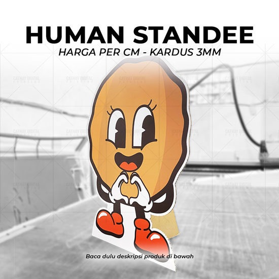Human Standee Sticker+Kardus B-Flute 3mm (per cm)