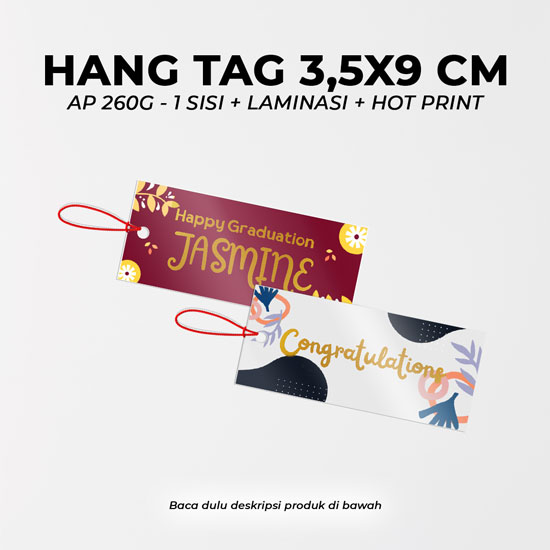 Hang Tag AP 260g (3.5X9cm)-1 Sisi+Laminasi+Hotprint 