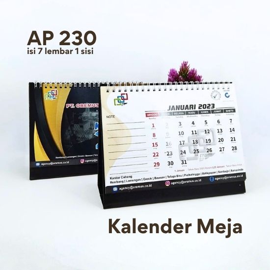 Kalender Meja/Duduk 1 Sisi 230gr- 7 Lembar (A5)