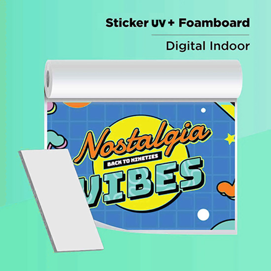 FOAMBOARD 5mm+STICKER+Tempel(UV ROLL) Mimaki,Xenon