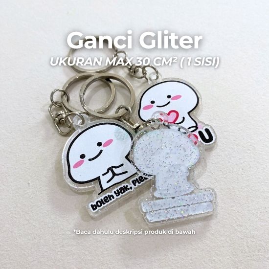 Gantungan Kunci Acrylic Glitter 3mm (30cm2) Acrylic Single 