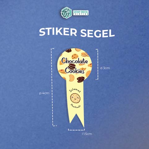 Sticker Seal Diameter 3cm,P 4cm,L 1,5cm