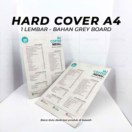 Hard Cover Menu A4 