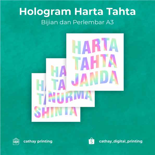 Stiker Hologram Harta Tahta